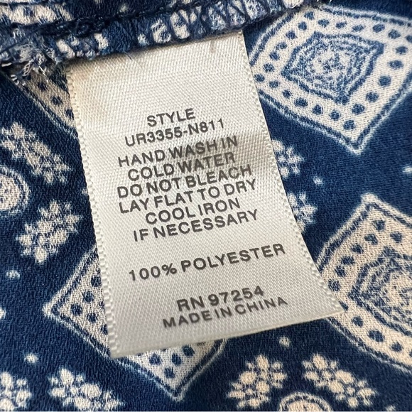 One Clothing Los Angeles Blue & White Tile Print Maxi Dress SZ M - Picture 6 of 10